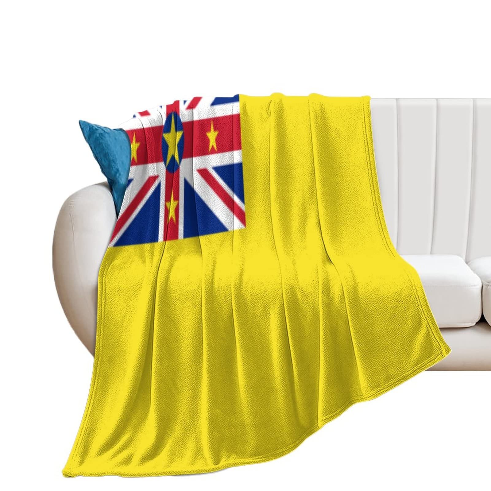 Couverture en flanelle Niuå douce et chaude pour lit et canapé 127x152 cm