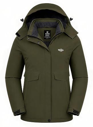 wantdo Women's Waterproof Ski Jacket Warm Fleece Lined Snow Winter Coat