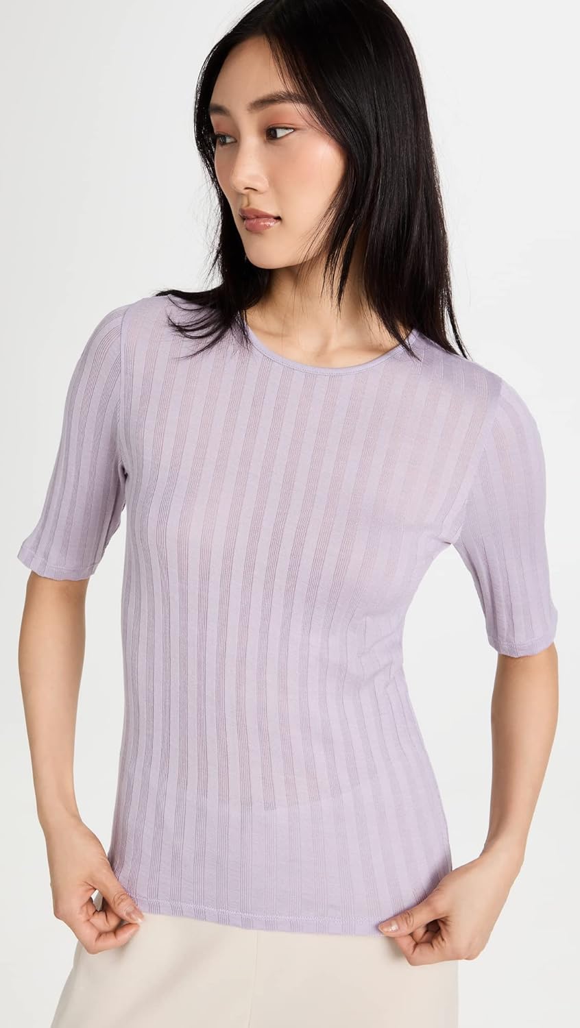 Vince Women's Ribbed Elbow SLV Crew - Image 3