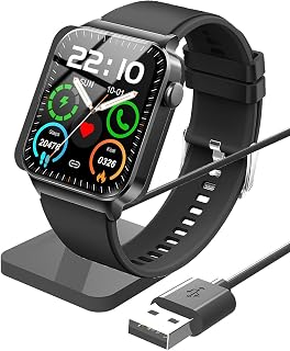 T50S, T50H, T60, T70 Smart Watch Charger Stand, Lamshaw Charging Stand Desk Watch Stand Holder Compatible with Donerton T50S T50H, Uaue T50S, T60, Compatible with Kuizil, WeurGhy T70 (Black)