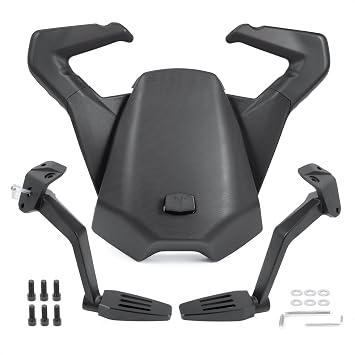 Upgraded Passenger foot pegs +Passenger Seat with Grab Handles for Can Am Ryker All Models, Replace #219400842, MAX Mount 219400800 Required Seat + Pegs