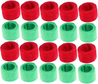 SUPVOX 20pcs Xmas Wrapping Paper Clamp Plush Snap Band with Metal Core | Red Plush Cover, Sturdy Grip for Holiday Card and Wrapping Paper, One-handed Use