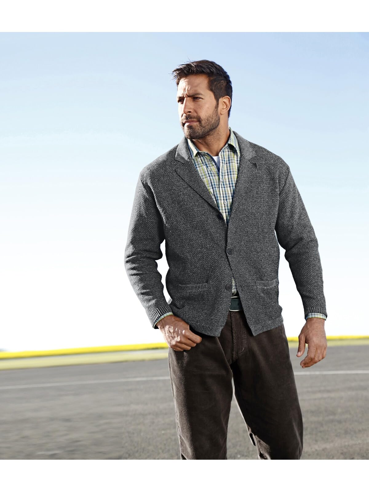 Jan Vanderstorm Herren Strickjacke Asger | nicht gefüttert | Sakko | Blazer | Cardigan aus elegant-dünnem Strick-Material | große Größen L-7XL