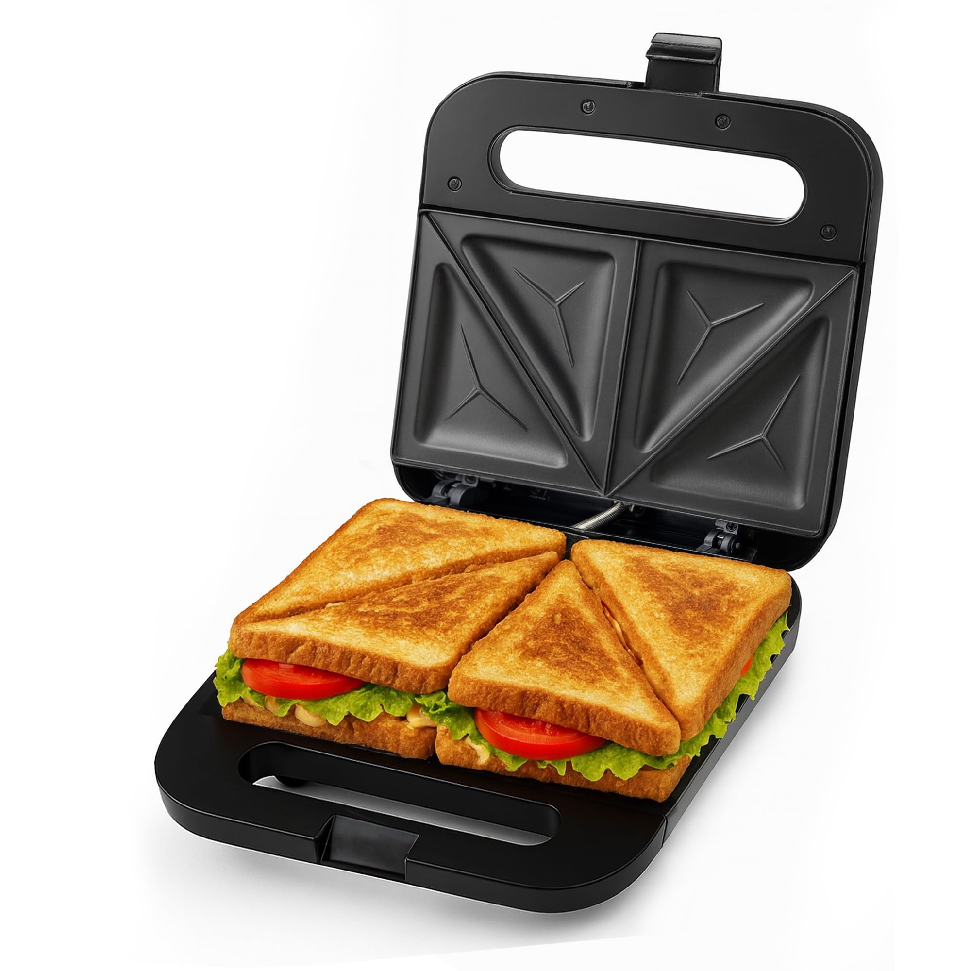 Ovente Electric Sandwich Maker 750 Watts Fast Heating with Non-Stick Coated Plates, Portable and Compact, Easy to Clean, Anti-Skid Feet Preventing Slips and Falls, Black (GPS401B)-picture-20