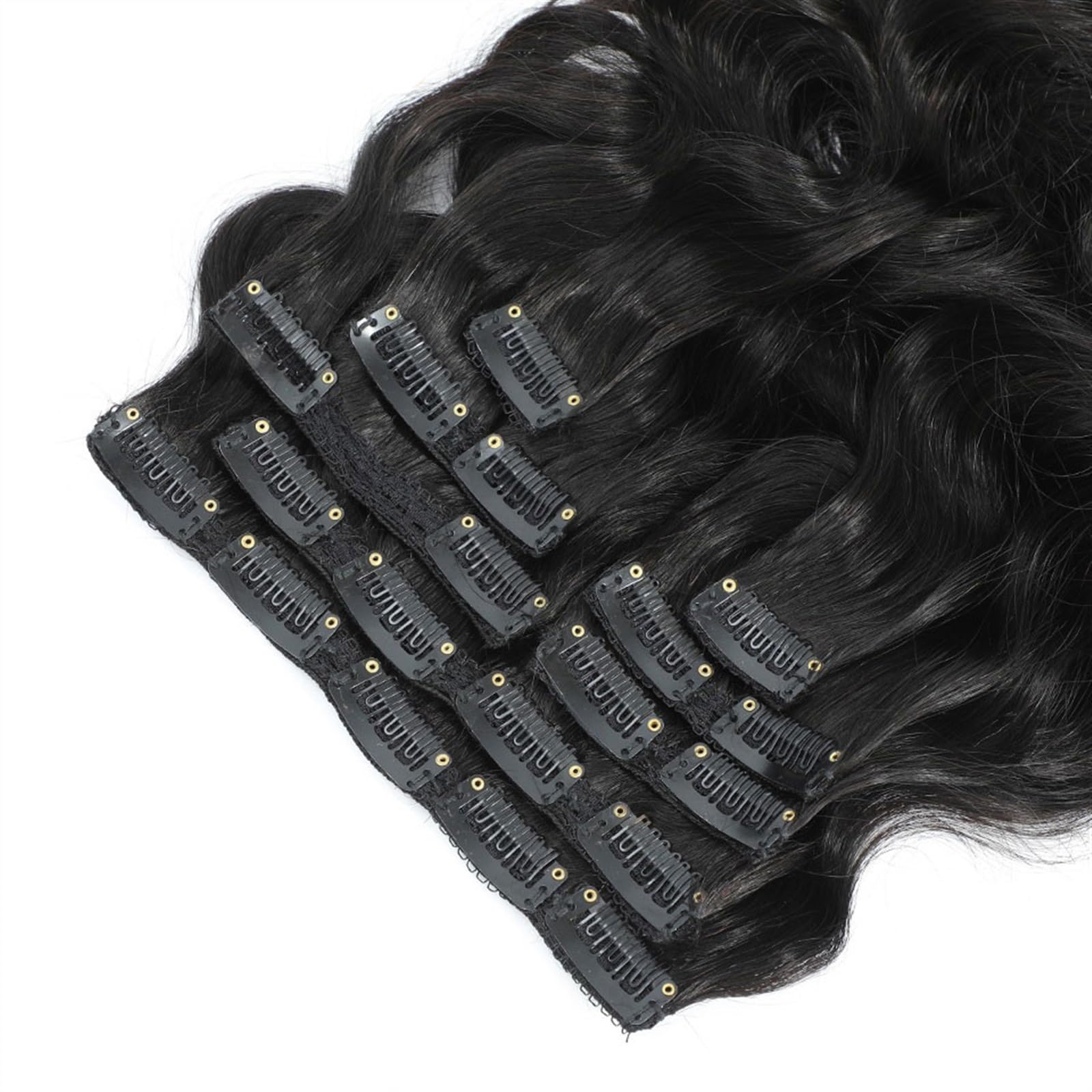Extension per Capelli ondulati con Clip, Extension per Capelli Veri, Capelli Umani, 8 Pezzi/Set, Clip per Capelli per Donne Nere, Capelli Umani, se(120 g/set-12 Pollici 1 pz.