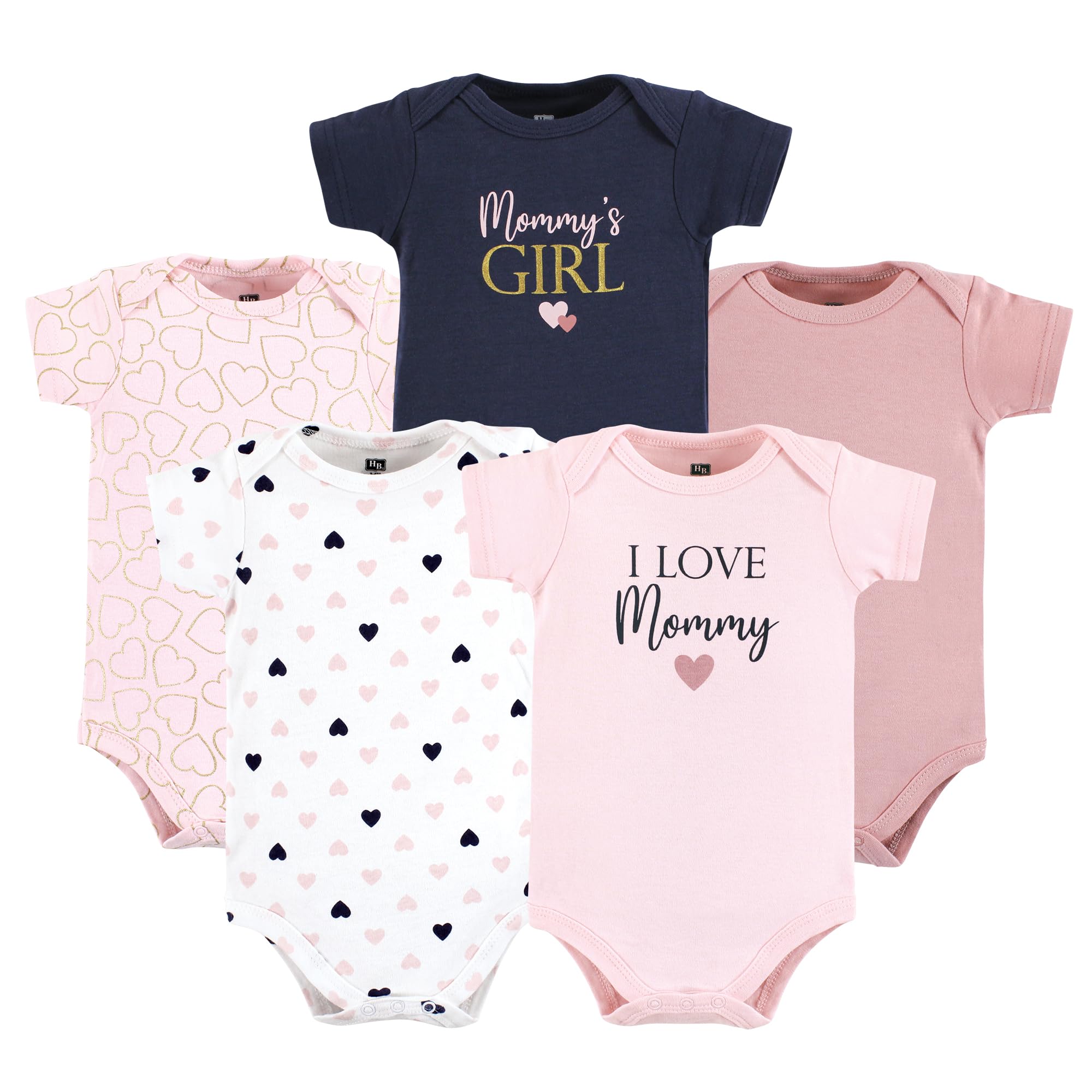Hudson Baby Unisex Baby Cotton Bodysuits 5 Piece