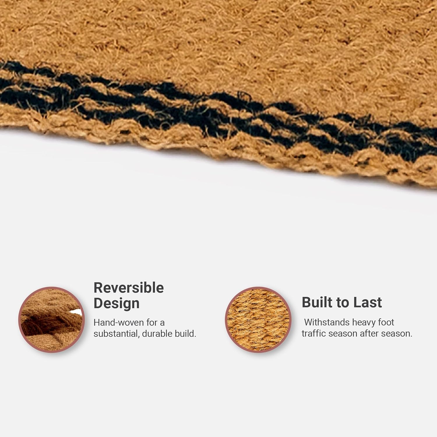 THEODORE MAGNUS Door Mat – Coir Doormat for Outdoor Entrance, Durable Welcome Mat, Perfect for Front Door and Entryway - Outdoor/Indoor - Rope - Stripe - 17" x 30" - Image 7