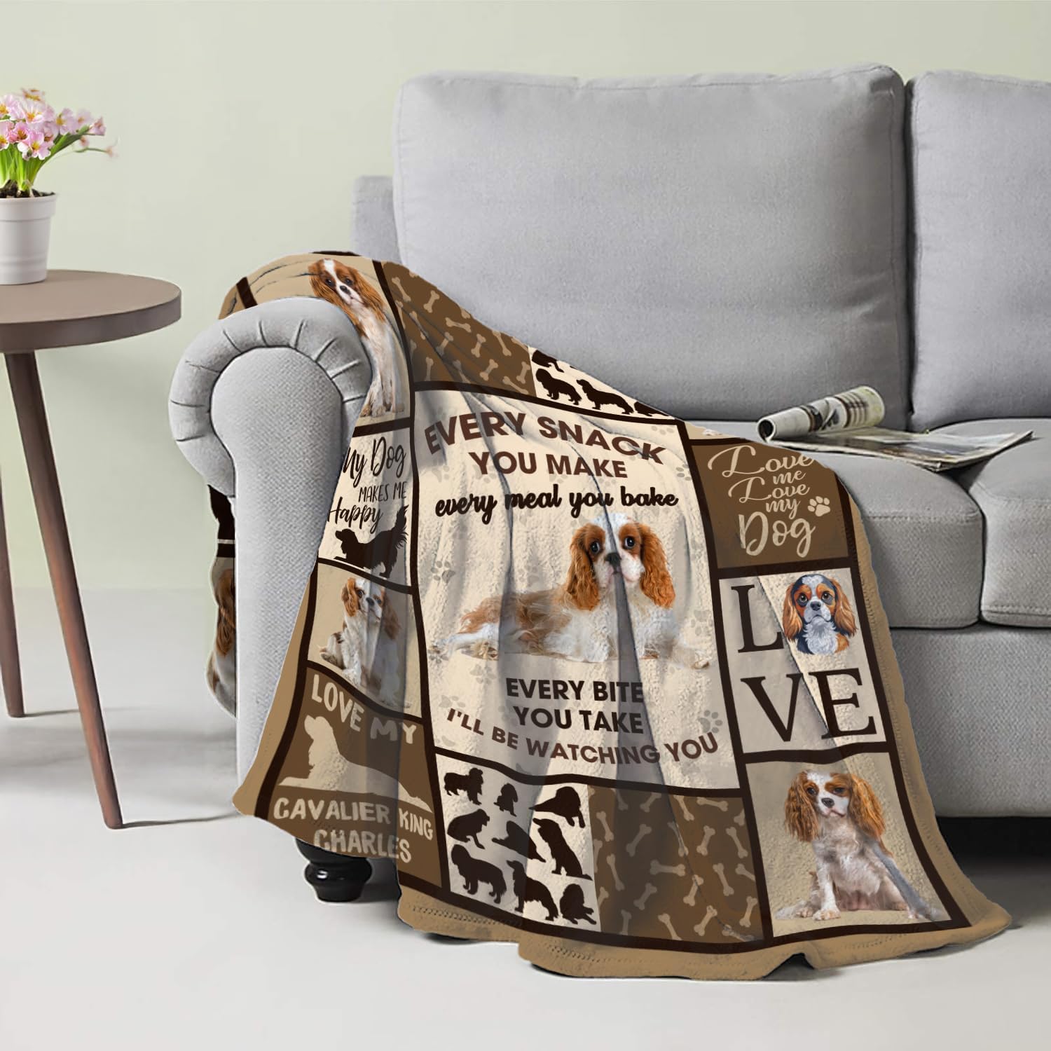 King Charles Cavalier Blanket for Dog Lover,King Charles Cavalier Lovers Gifts Throw Blanket - Image 4