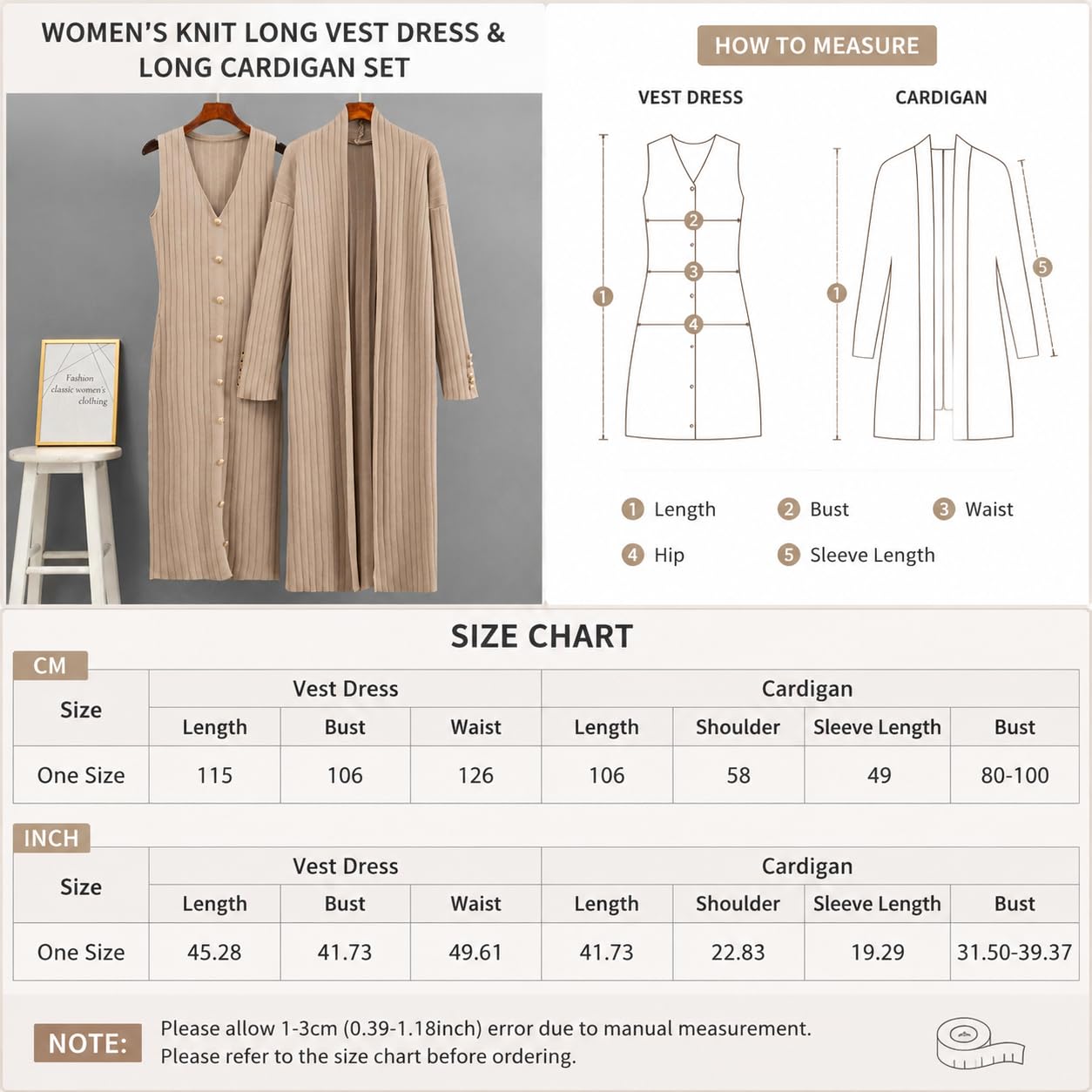 Conjuntos Mujer Verano Conjunto De Dos Piezas Para Mujer: Vestido De Punto Con Cárdigan Largo Vestido Sin Mangas Tipo Chaleco Y Cárdigan Largo Con Frente Abierto Conjunto Elegante De Ropa De Estar
