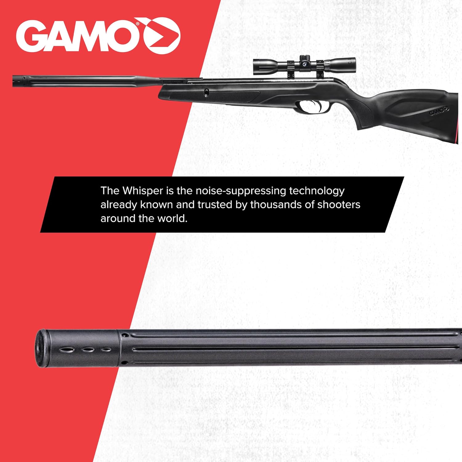 Gamo Wildcat Whisper Caliber Break Barrel Pellet Air Rifle - IGT Gas Piston