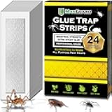 MaxGuard Glue Trap Strips (24 Traps) Non-Toxic Extra Sticky Glue Board Pre-Baited with Fruity Scent Attractant Trap & Kill Insects, Bugs, Spiders, Crickets, Scorpions, Cockroaches, Centipedes, Mice
