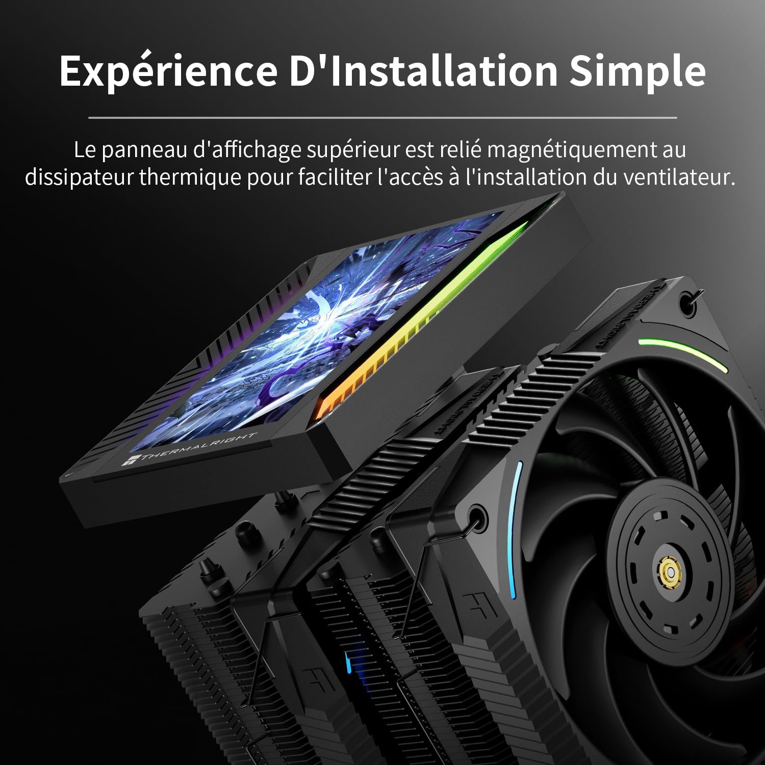Thermalright Peerless Assassin 120 VISION MAX ARGB Black Chłodnica procesora PC z 6 rurami cieplnymi, 5-calowy wyświetlacz magnetyczny o rozdzielczości 480 x 854, do AM4/AM5 i Intel LGA1700/1851