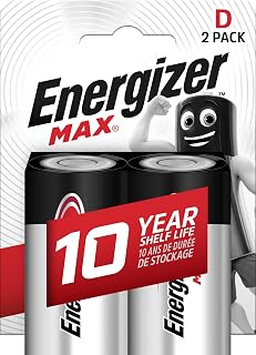 Energizer Max Alkaline D Batteries - Long-Lasting High-Performance 1.5V Power, Leak-Proof Design, 2-Pack for Large Devices Price In India