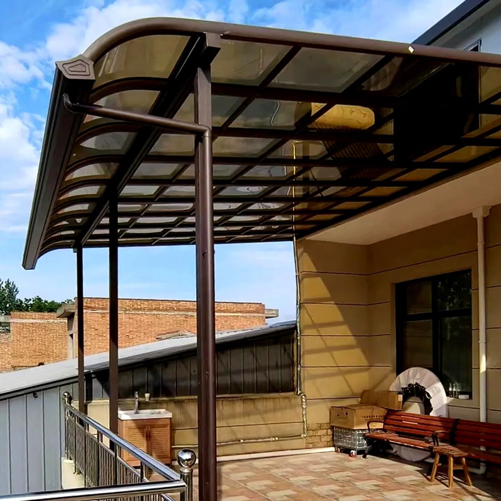 Panneaux de toit polycarbonate transparent marron 1x4m pour abris