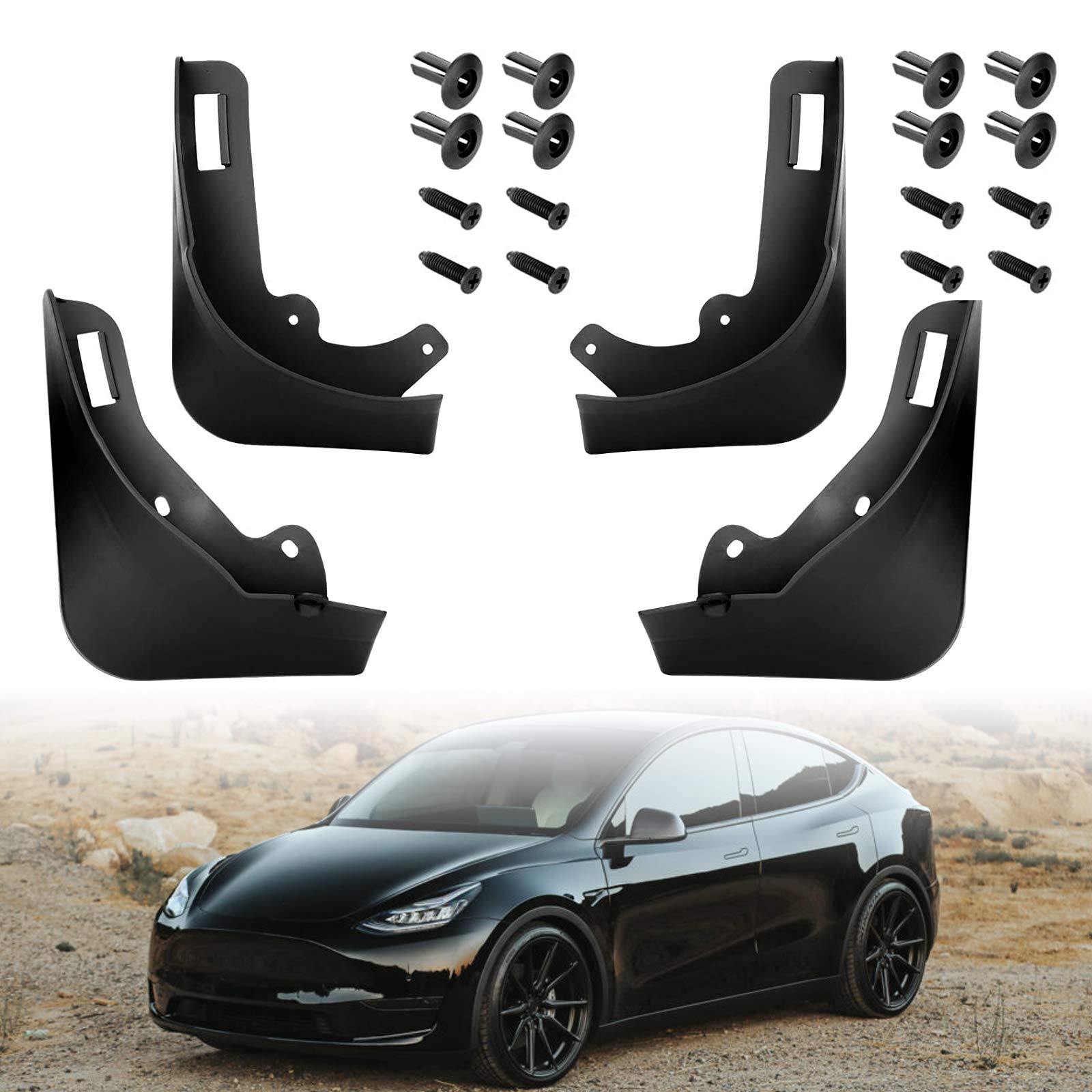 Buy 4 Pcs Splash Guards Mud Flaps Mudguards for Tesla Model Y, No Need
