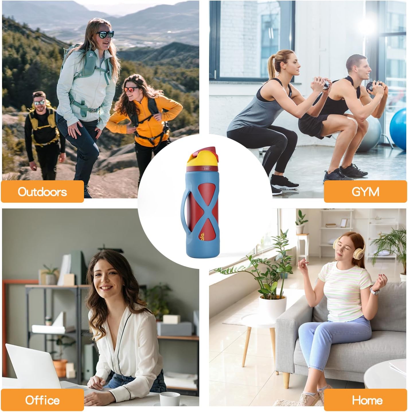 Silicone Water Bottle Sleeves Boot for Owala 24oz Bottle Cover Anti-Slip Protective Sleeve for Owala Water Bottle Accessories, Reusable Water Bottles Bumper for Running, Bike, Gym Or Jogging - Image 7