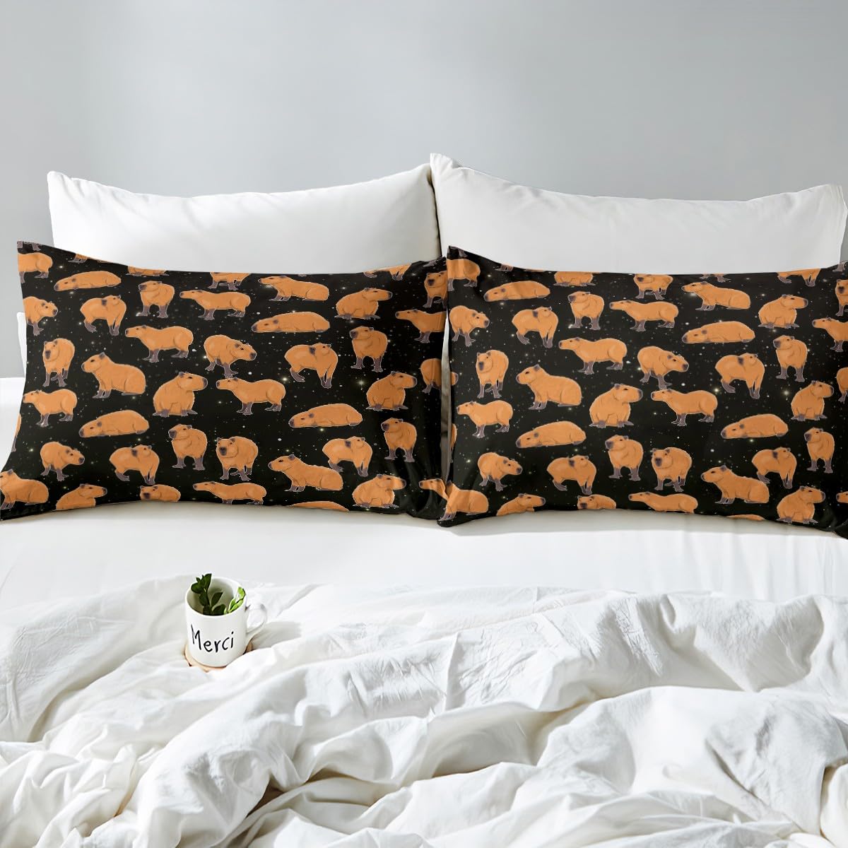 Capybara Bettwäsche-Set Aus Weicher Mikrofaser - Mit Spannbetttuch, Bettlaken & Kissenbezug, In Verschiedenen Größen Erhältlich