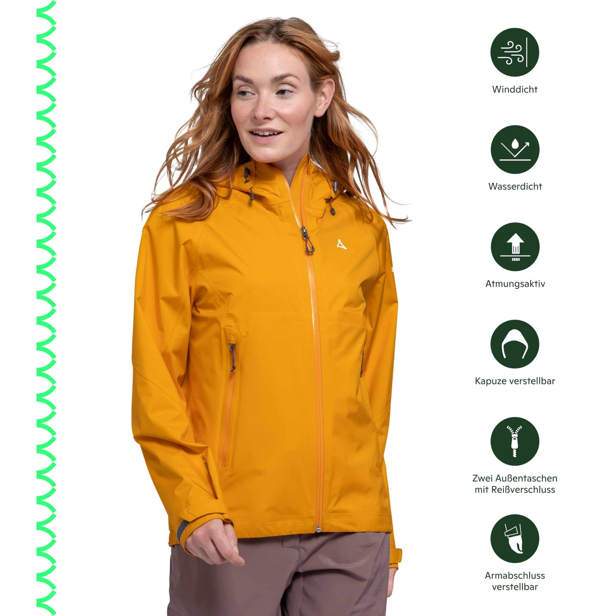 Schöffel Damen 2.5L 3D Jacket Vistdal L, wasserdichte Regenjacke, sportliche Outdoor Jacke, winddicht & atmungsaktiv dank Dermizax Membran