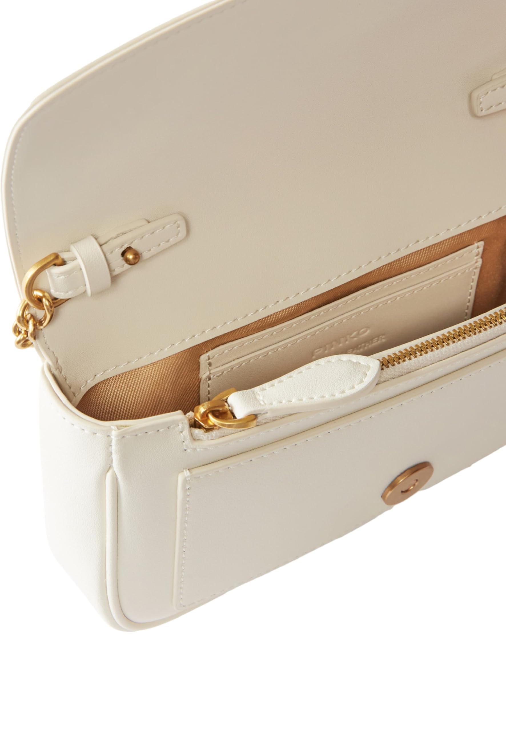 Pinko Love One Pocket C Becerro Seda, Bolsa para Mujer, Color Blanco, Talla única