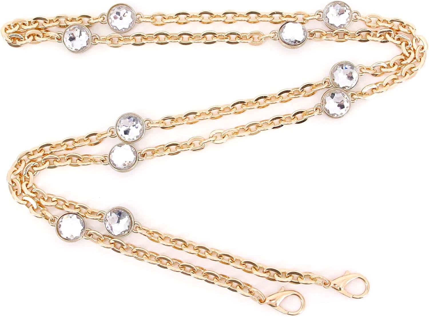 Naimo Rhinestone Bag Chain Extender Purse Chain Strap Crystal Handbag Chains Replacement Metal Chain Bag Accessories