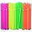 ALINK 200-Pack Neon Colored Plastic Flexible Straws, 0.23 x 7.75 disposable Bendy Drinking Straws