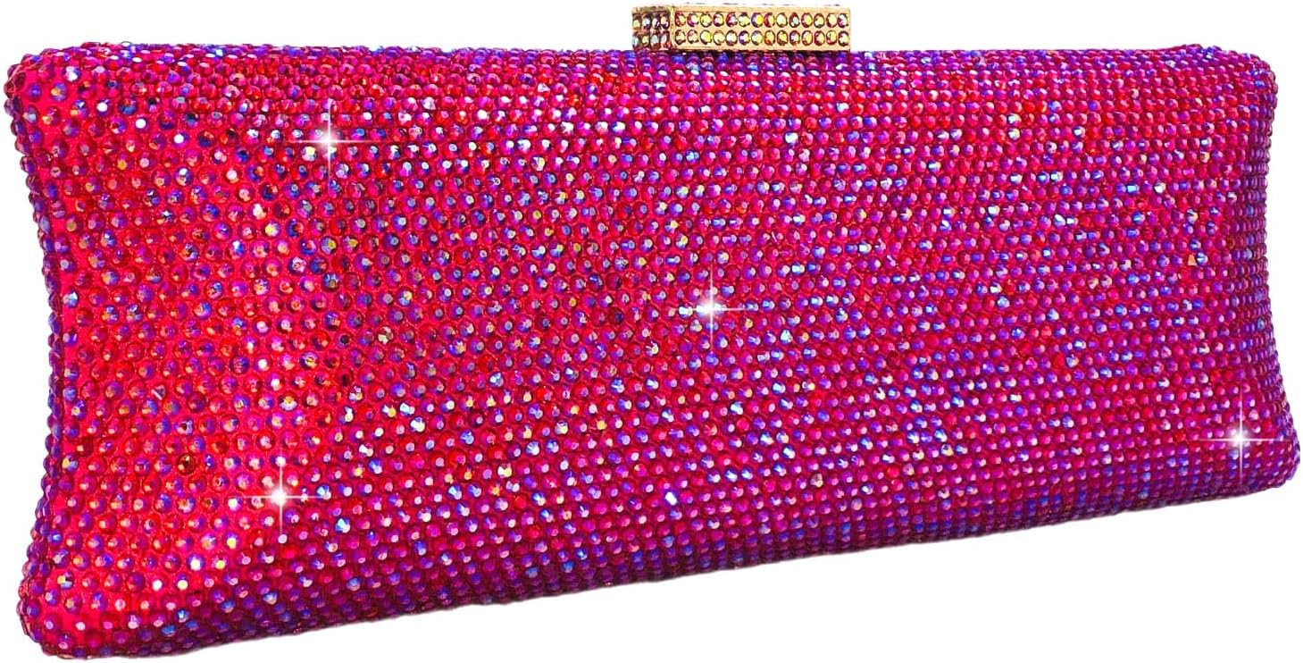 Boutique De FGG Mini Rhinestone Clutch Purses for Women Formal,Long Evening Bags and Clutches,Party Prom Crystal Clutch Bag