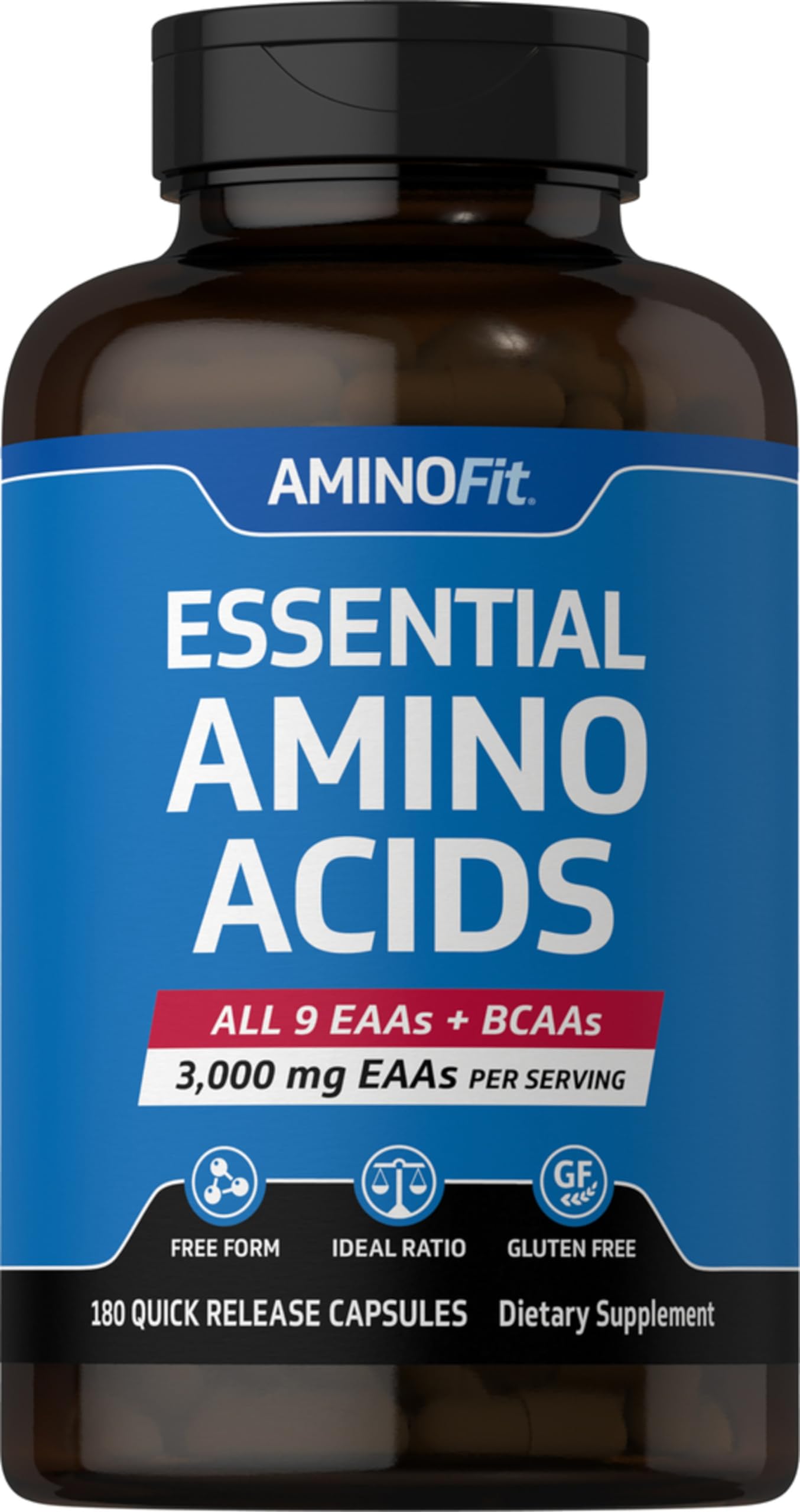 Piping Rock Essential Amino Acids Capsules | 3000mg | 180 Pills