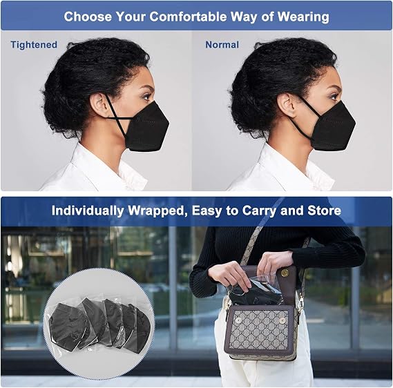 KN95 Face Mask 60 Pack,Individually Wrapped 5-Layer face Masks,Filter Efficiency95%