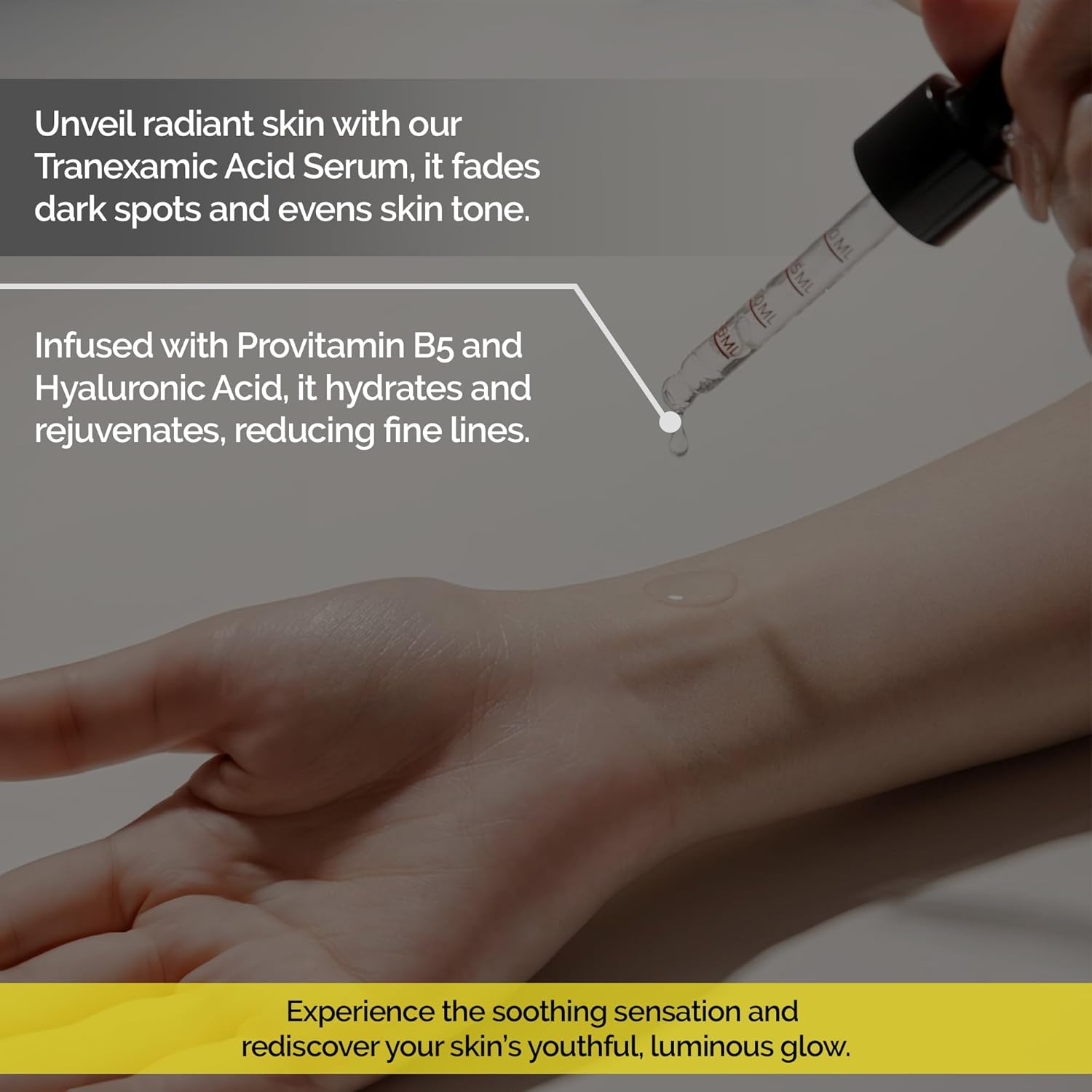 3% Tranexamic Acid Serum with Provitamin B5/Hyaluronic Acid – Soothing Hydrating & Radiant Skin Formula - 30ml - Image 5