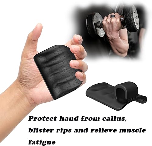 Miniatura 5 de Puños de goma originales para levantamiento de pesas para hombres y mujeres, ergonómicos sin dedos, para entrenamiento de gimnasio, guantes para
