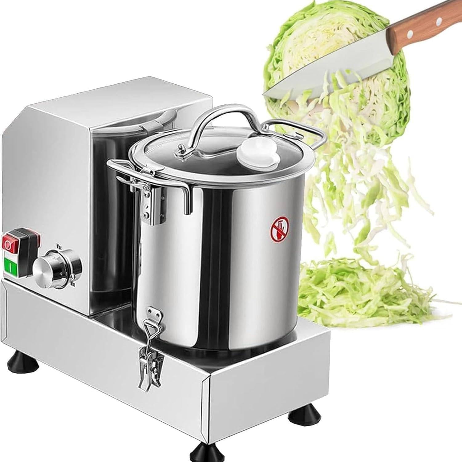 WYBYYDS Commercial Food Processor 6L/9L/15L, Electric Vegetable Chopper and Meat Grinder, Stepless Speed 3700 RPM for Bulk Cooking 6L