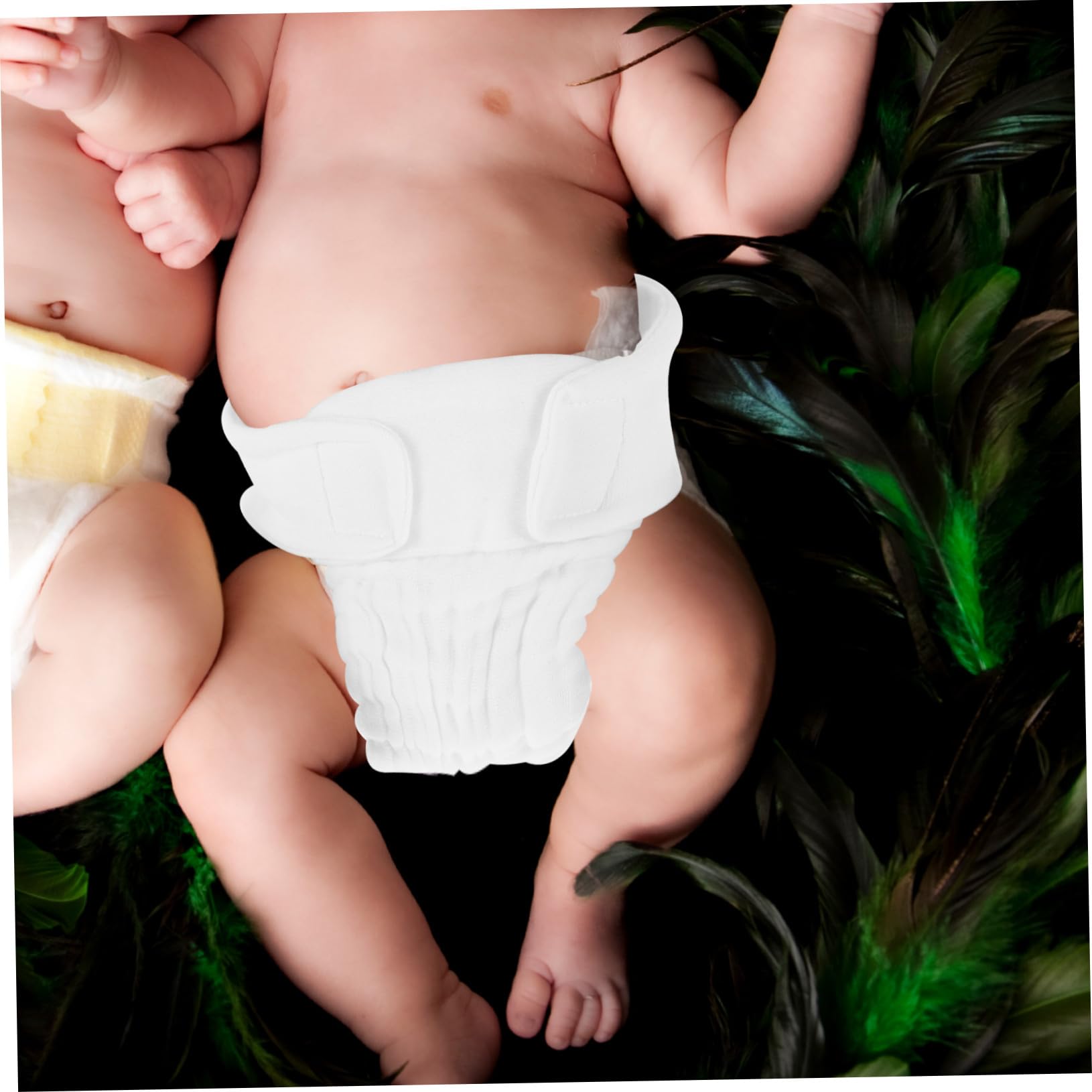 LIFKOME 3 Stück-pack Bio Babywindeln aus Weißer Baumwolle Wiederverwendbare und Waschbare Windelhosen für Neugeborene Verstellbare Größe für Indoor und Reise