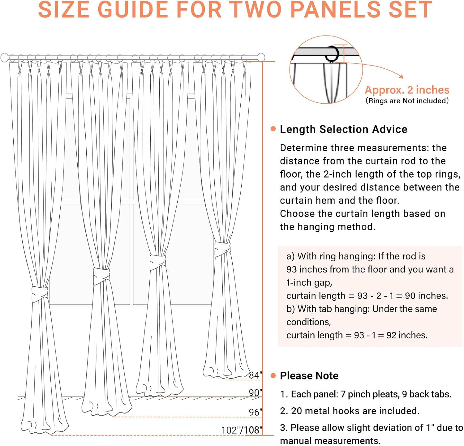 Brown Total Blackout Linen Pinch Pleated Curtains 96 Inches Long