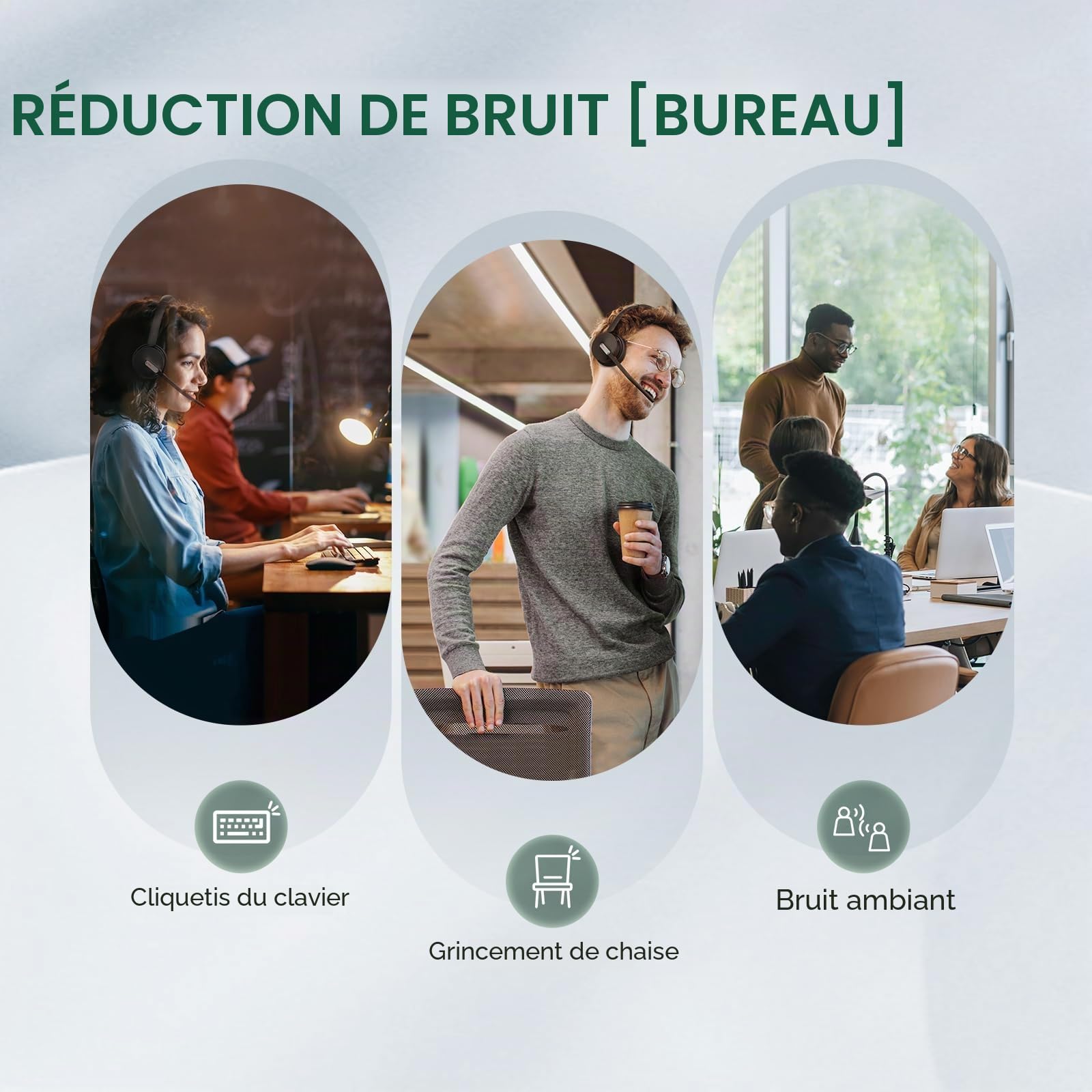 Yealink Casque Bluetooth sans Fil BH70 avec Microphone pour Le Travail, jusqu'à 35 Heures d'autonomie en Conversation, Suppression du Bruit à 3 Microphones, 147g Casque certifié Microsoft Teams