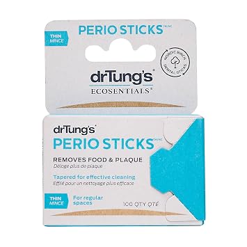 drTungs Dental Sticks for Teeth & Gum Cleaning - Toothpicks for Oral Care, Soft Floss Picks for Teeth, Interdental Plaque & Food Remover Tool, Perio Sticks - Thin, Bulk 100 Count Pack of 1