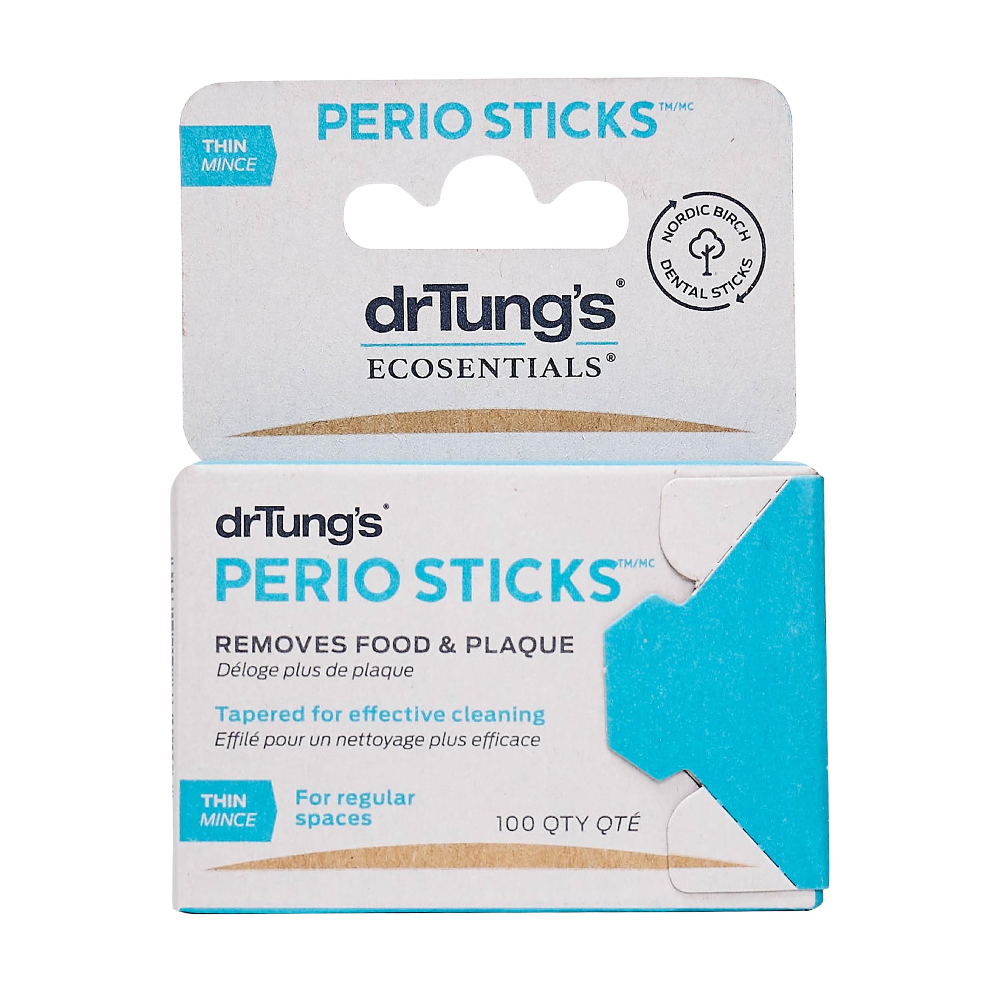Dental Sticks for Teeth & Gum Cleaning - Toothpicks for Oral Care, Soft Floss Picks for Teeth, Interdental Plaque & Food Remover Tool, Perio Sticks - Thin, Bulk 100 Count (Pack of 1)