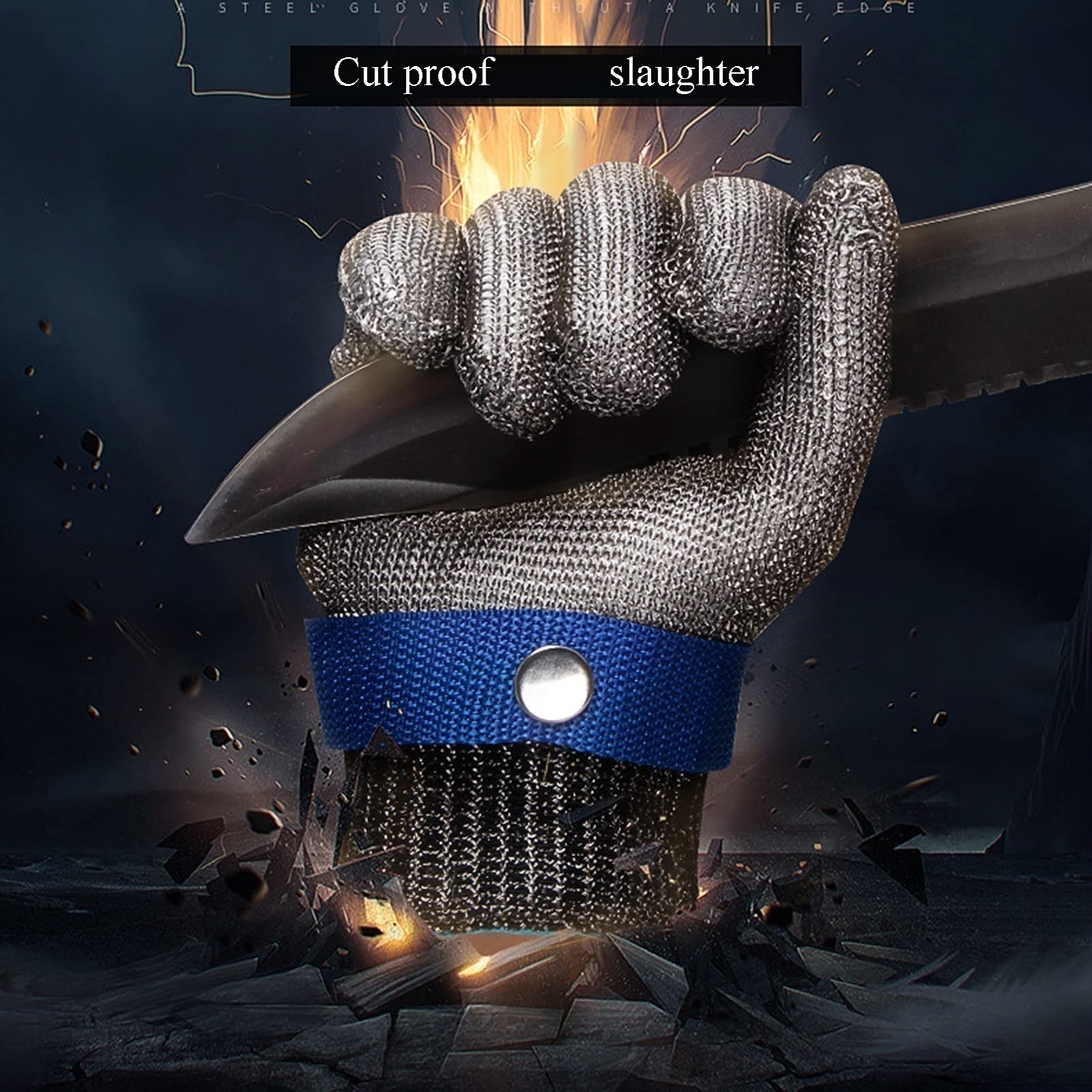 WXYZ Guantes Resistentes al Corte de Acero Inoxidable de Metal, Guantes de Trabajo de Seguridad de protección de Grado 5, Cocina de Carnicero, ostras (Size : 6pcs/XL)