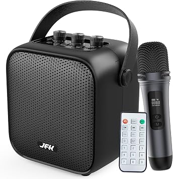 JFH Portable Bluetooth Speaker with Wireless Microphone,80W Peak Speaker with Remote, Bluetooth 5.3 Outdoor Speakers, Wireless Stereo Pairing, Portable Speaker for Party,Home,Travel