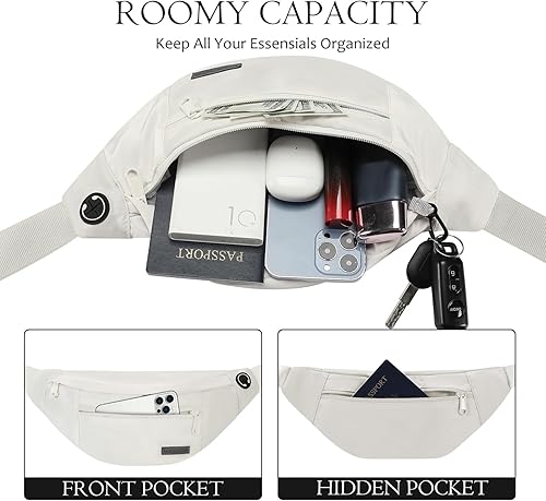 Miniatura 2 de MAXTOP Riñonera cruzada grande con 4 bolsillos con cremallera, regalos para disfrutar de deportes, festivales, entrenamiento, viajes, correr,