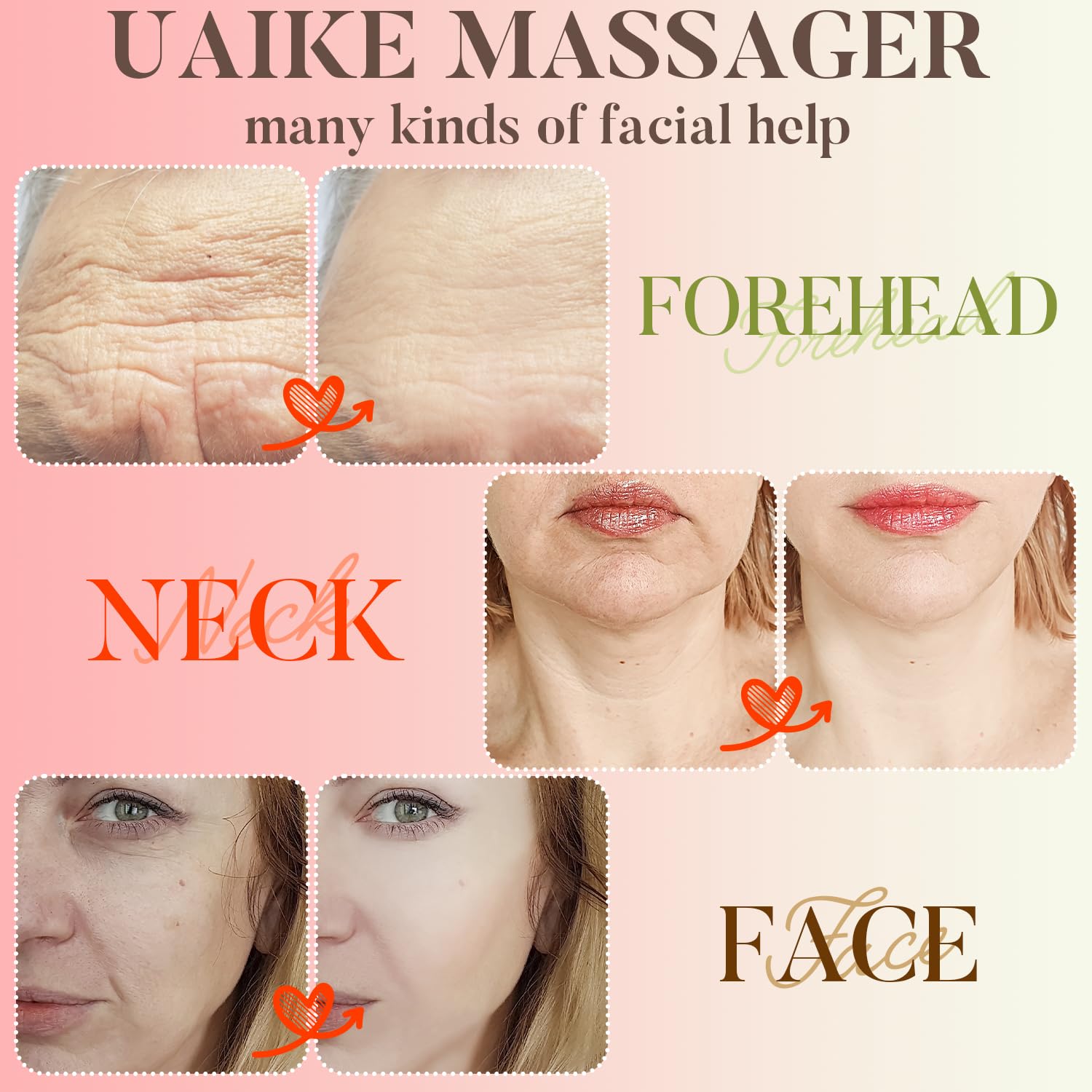 Uaike Appareil de thérapie par lumière rouge pour le visage à la maison