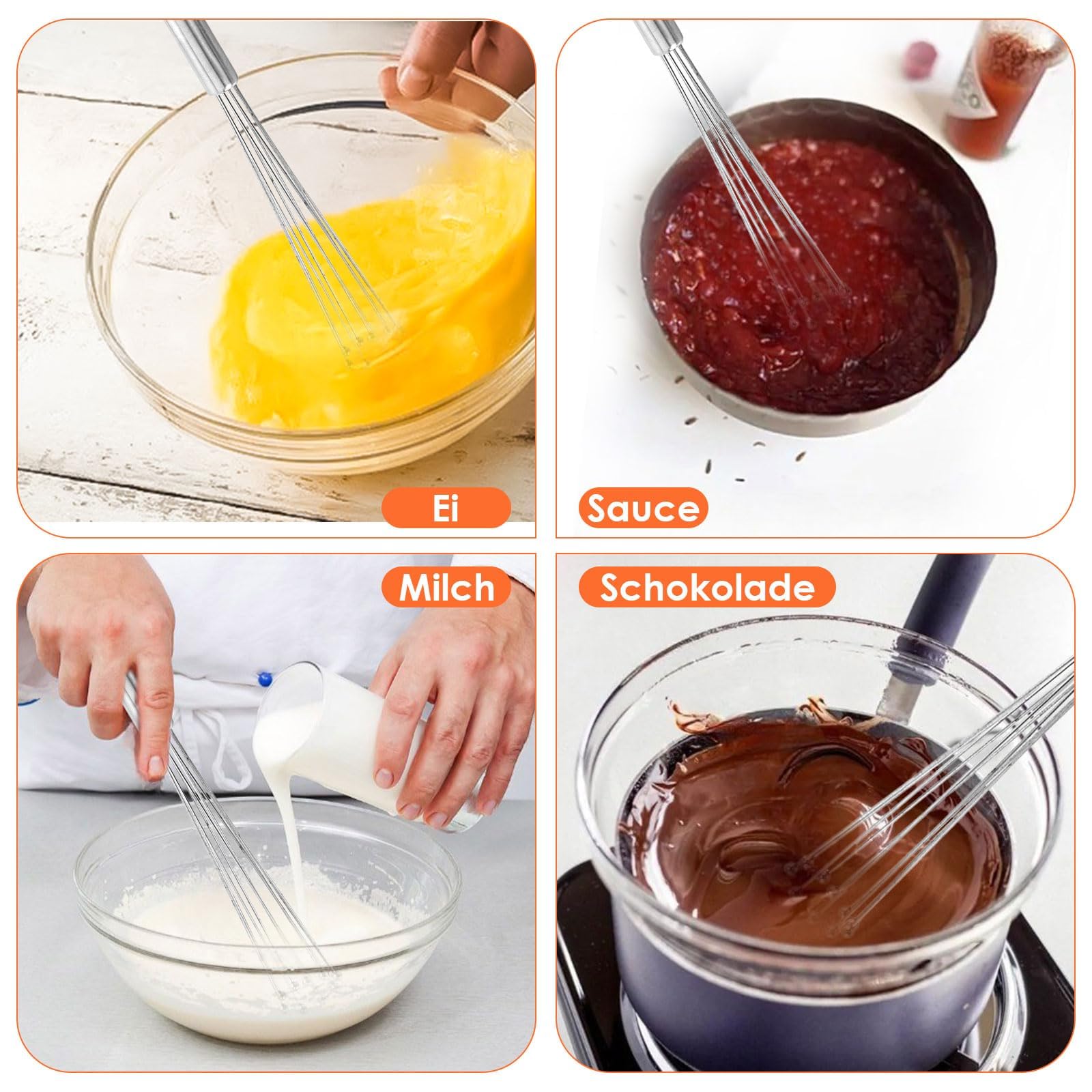 Multifunktionale Mini-Schneebesen 5er Set – Aus Lebensmittelechtem PP, Ergonomischer Griff, Für Rühren, Schlagen & Mischen