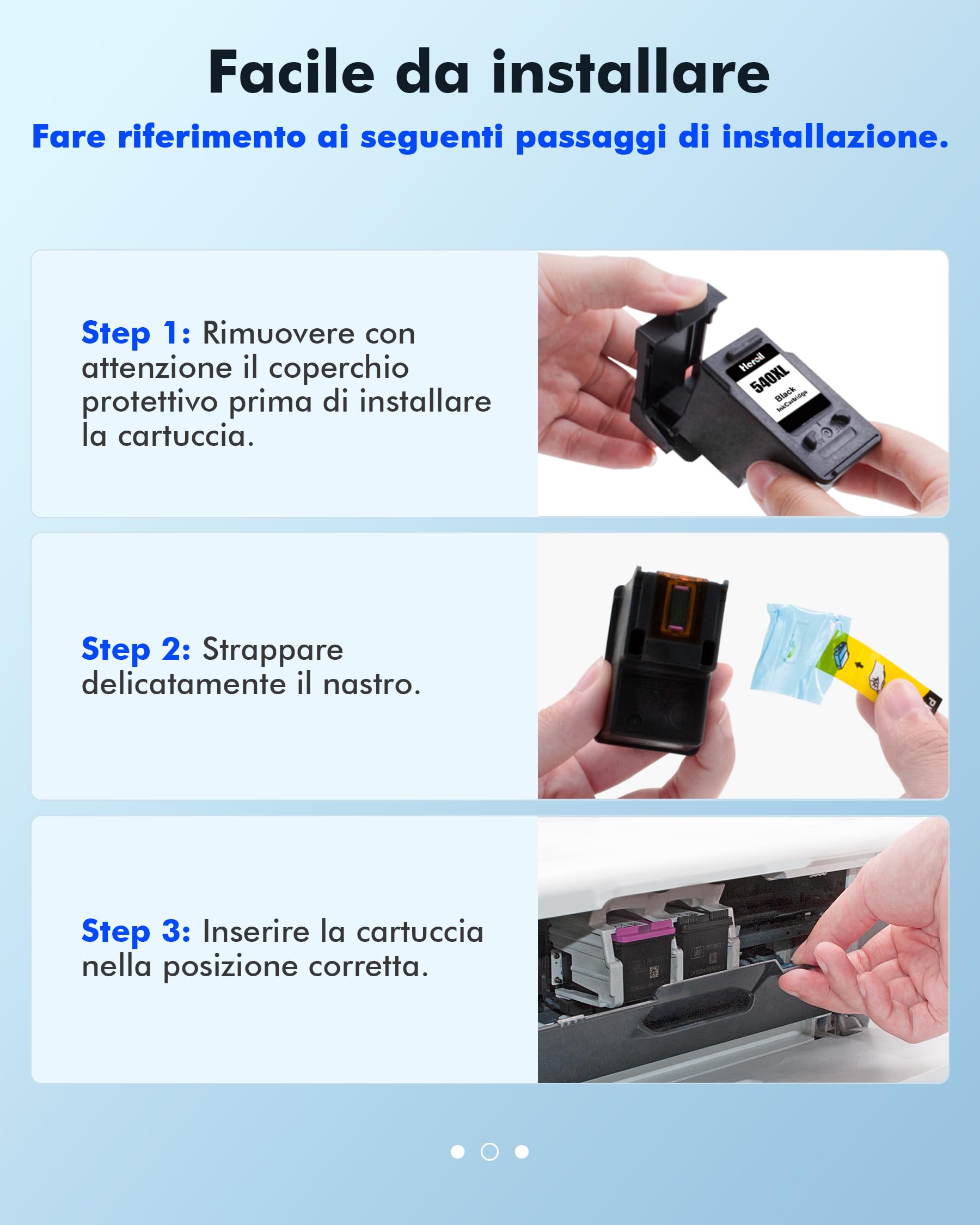 540 XL PG-540XL Nero Cartuccia 540 XL di Inchiostro Compatibile per Canon 540 PG540XL PG 540XL PG 540 XL Nero per Canon Pixma MG3650 MG3650S MG3600 MG3550 MG2250 MG4250 TS5150 TS5151 MX455(2-Pack)