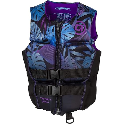 O'Brien Women's Flex V-Back Neoprene USCGA lfie Jacket for Watersports, Boating, PWC, Swimming & Paddle