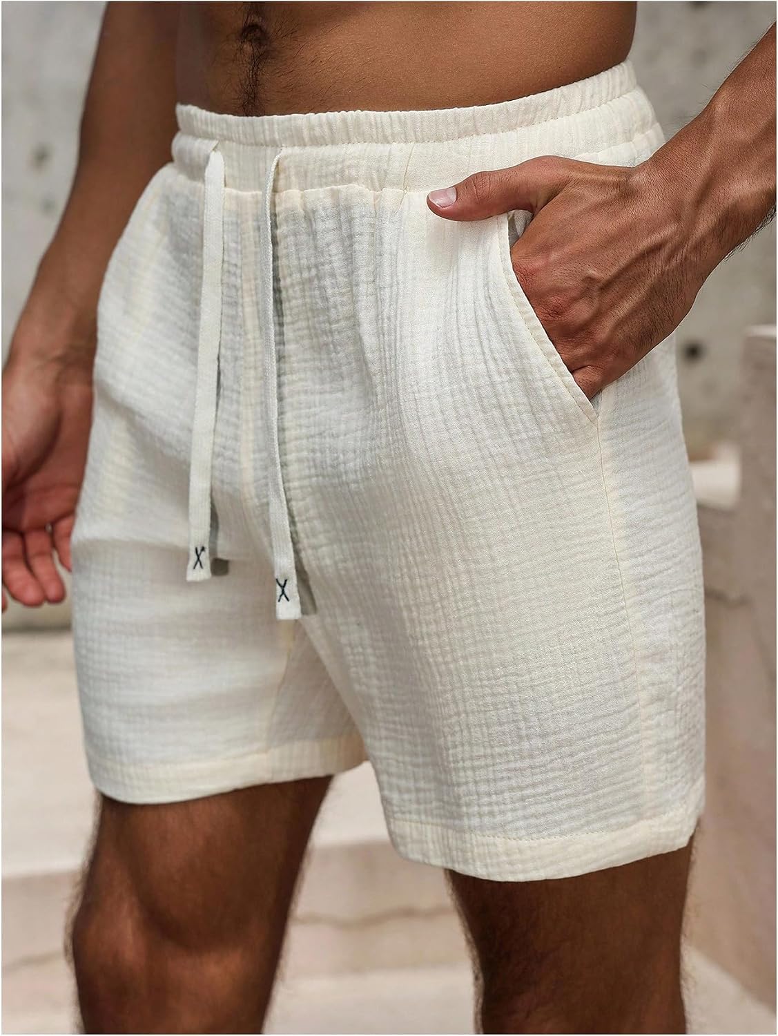 SHENHE Men's Casual Shorts Elastic Waist Drawstring Summer Lightweigth Vacation Shorts