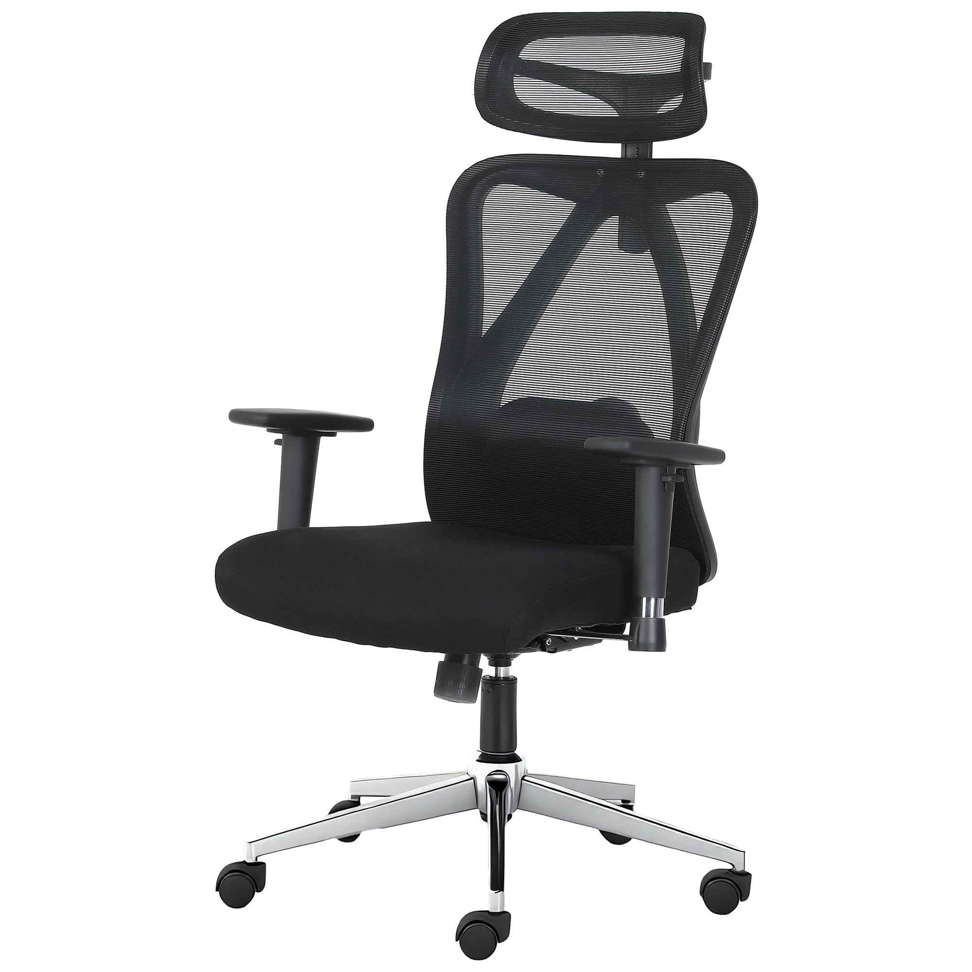 ADOV Silla Oficina Ergonómica con Reposacabezas, Reposabrazos 3D, Soporte Lumbar, Silla Escritorio Giratoria 130° con Altura Ajustable y Respaldo de Malla para Oficina o Teletrabajo