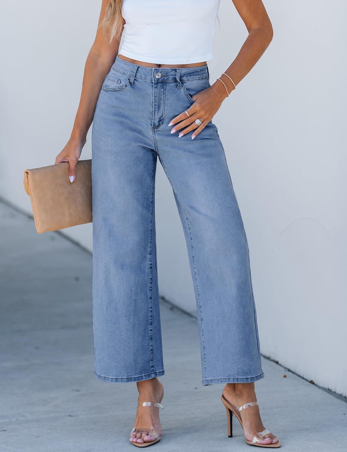 luvamia Wide Leg Jeans for Women High Waisted Relaxed Fit Trendy Stretchy Denim Pants Ankle Trouser Jeans with Pockets - Image 4