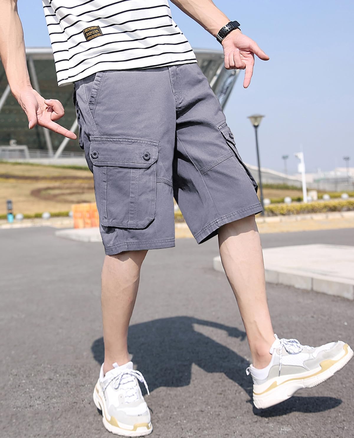 Basoteeuo Mens Cargo Shorts Casual Lightweight with Multi Pockets Summer Outdoor Work CargoShorts - Image 3