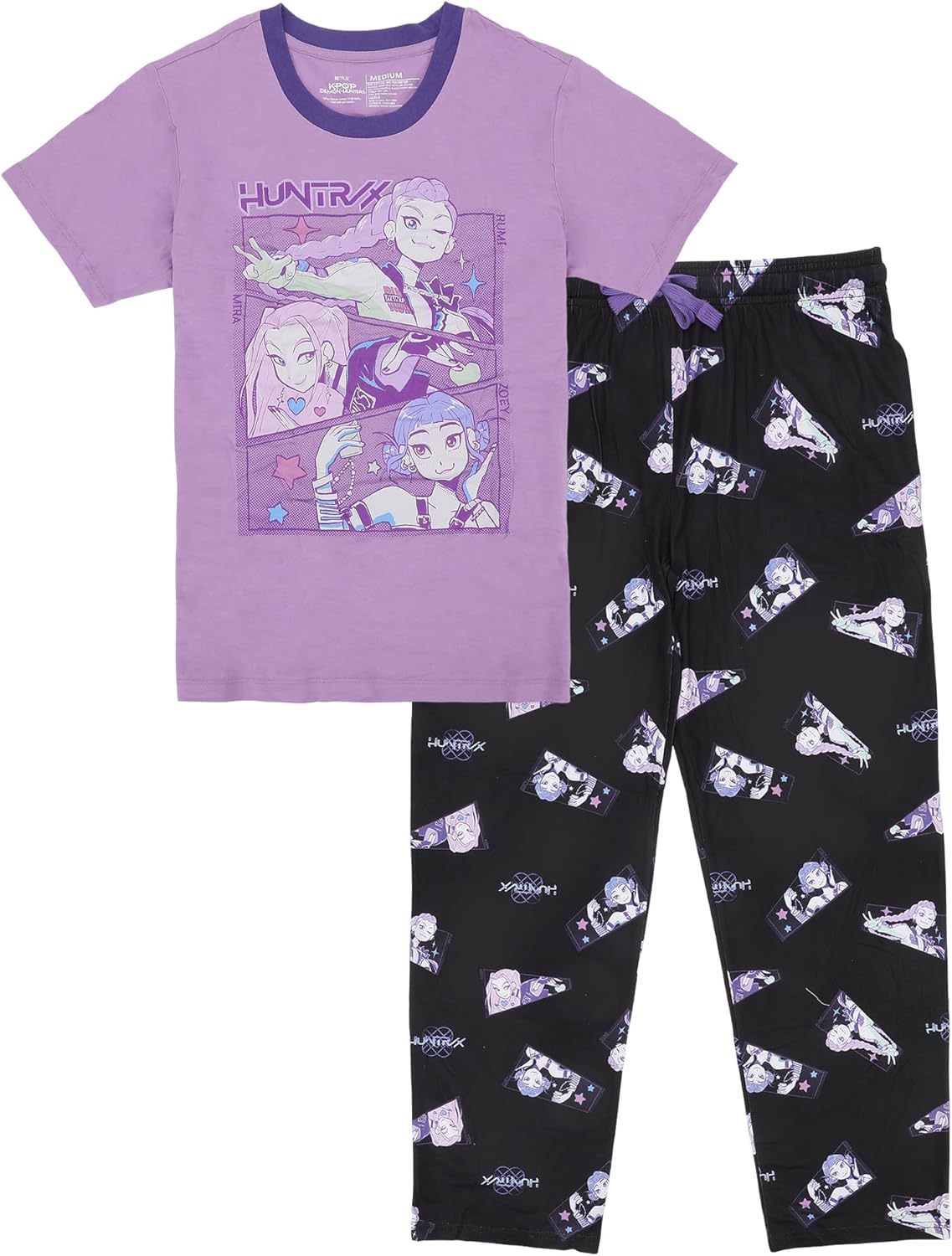 Bioworld KPop Demon Hunters Character Womens AOP Pajama Set - Image 2