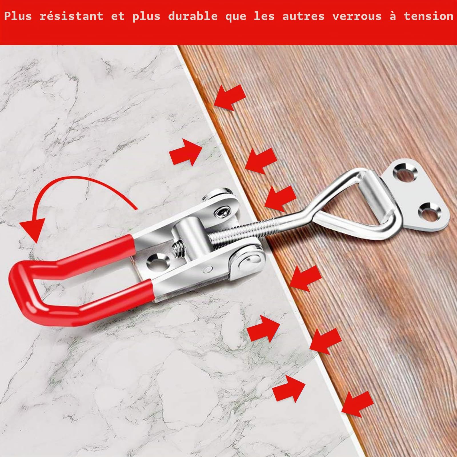 WOPPLXY 20 Pièces Bascule Pince de Force de Préhension 150kg/330lbs, Bascule Pince Réglable de GH-4001, Loquet à Bascule en Acier au Carbone pour Caisses, Tiroir, Armoire, Porte Fenêtre