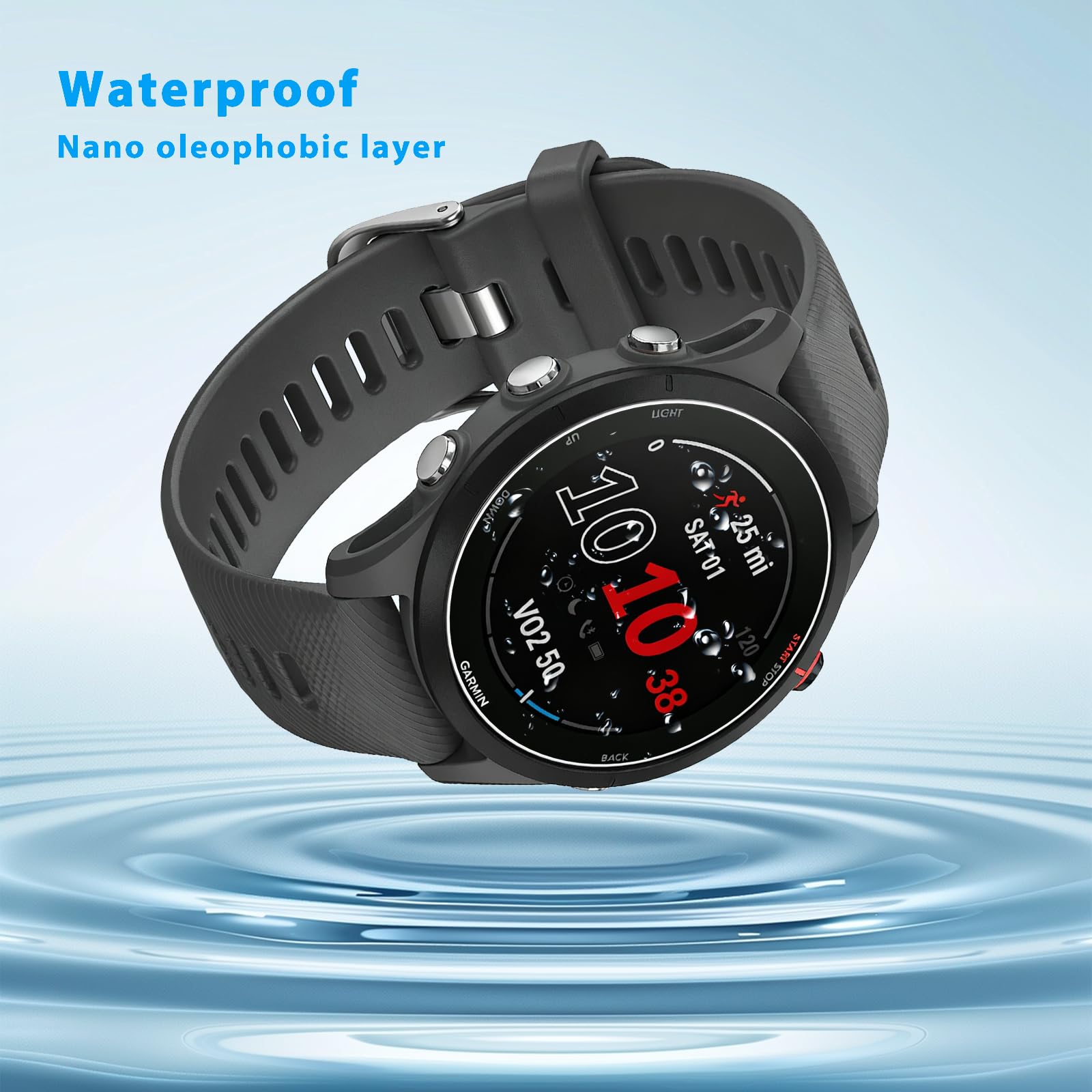 5 sztuk ochraniacz ekranu z Garmin Forerunner 255/255 Music 46 mm, folia ochronna ze szkła hartowanego [odporna na zarysowania] ochrona ekranu (Forerunner 255/255 Music)